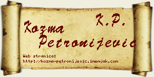 Kozma Petronijević vizit kartica